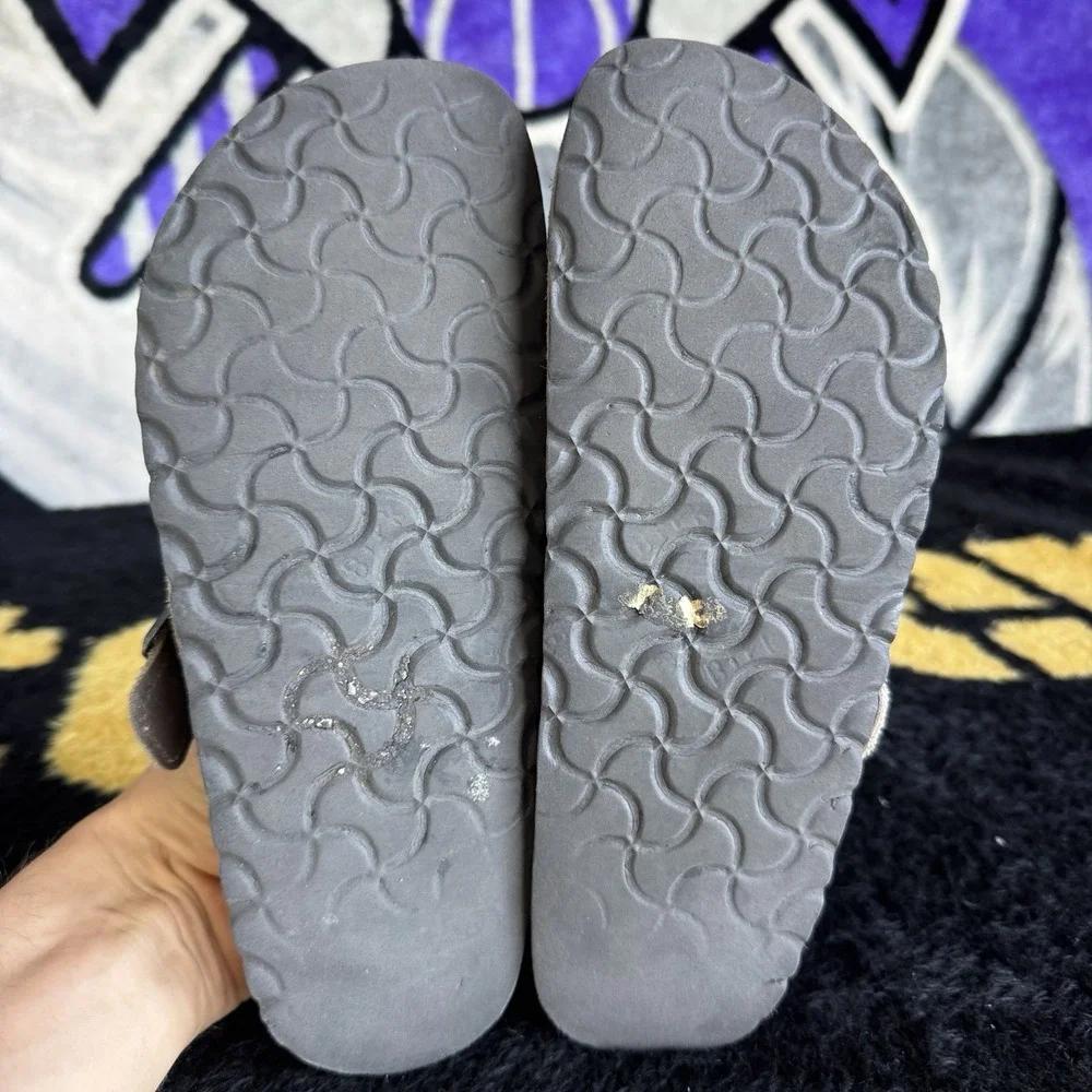 Size 39/W8 - BIRKENSTOCK BOSTON GENUINE SHEARLING LINED CLOG STONE Narrow
